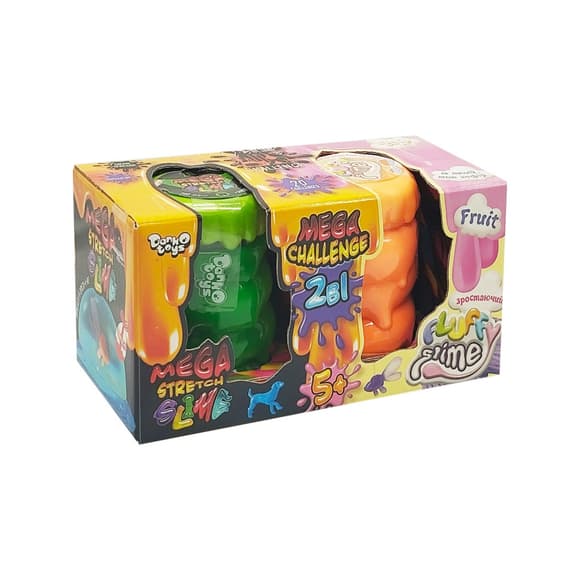 В'язка маса 2 в 1 "Mega Stretch Slime" та "Fluffy Slime" FLS-03-01U