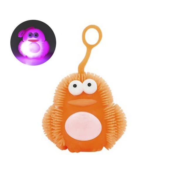 Игрушка-антистресс ежик "Пингвин" MS 3575(Orange) мигает, 7 см