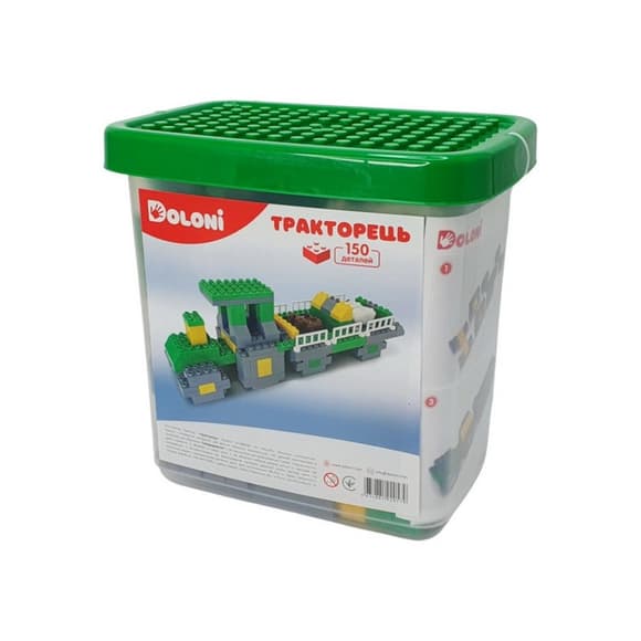 Конструктор "Трактор" 013888/04 в пластиковом боксе, 150 деталей