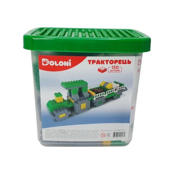 Конструктор "Трактор" 013888/04 в пластиковом боксе, 150 деталей