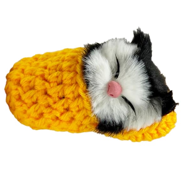 Детский антистресс "Котик спит в вязаном тапочке" MM418(Yellow) 