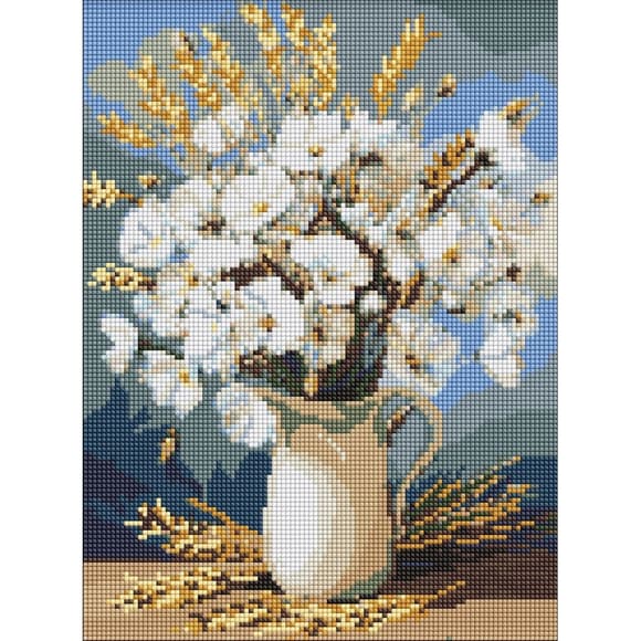 Алмазная мозаика "Белые маки и пшеница" ©art_selena_ua AMO20053, 30х40 см