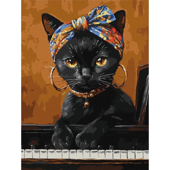 Картина по номерам "Необычная кошечка" ©art_selena_ua KHO6766, 30х40 см