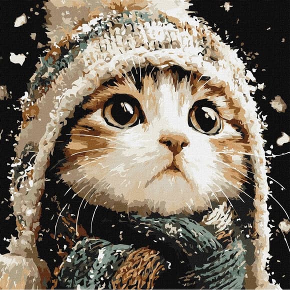 Картина по номерам "Снежный котик" ©art_selena_ua KHO6847, 40х40 см
