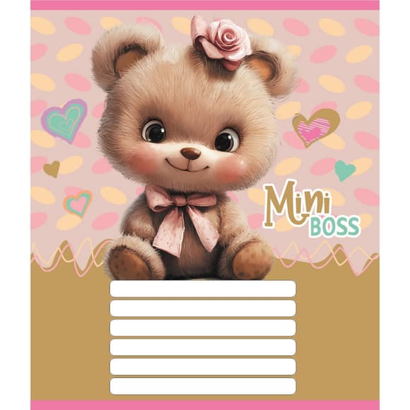 Тетрадь ученическая "Мини мишки" 012-510157C-1 в косую линию, 12 листов (959051)