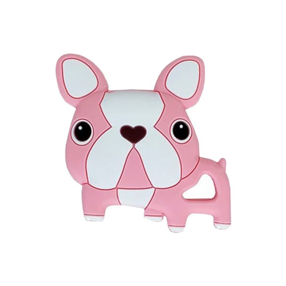 Силиконовый прорезыватель "Бульдожка" MGZ-0414(Pink) розовый, 8х1х8 см