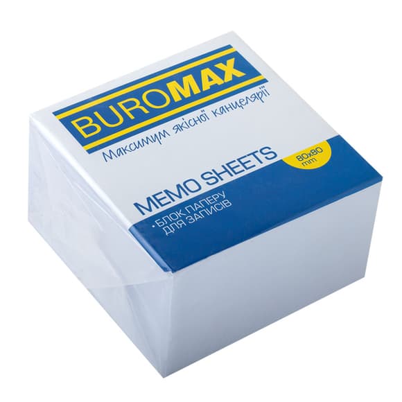 Блок білого паперу для записів BM.2204, 80х80х50 мм, склеєний