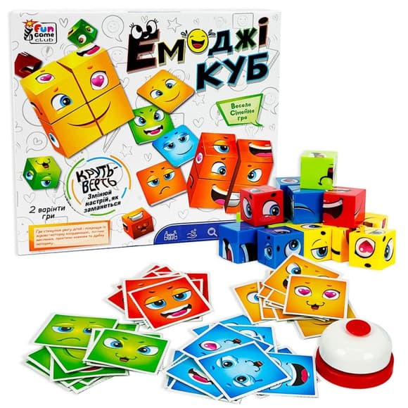 УЦЕНКА!!! Карточная игра "Эмоджи куб" 4FUN Game Club 68831-UC 48 карточек, звонок, кубики