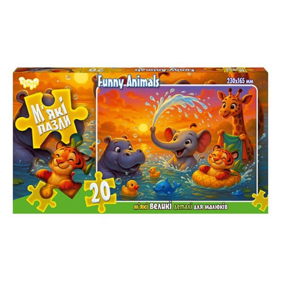 Детские мягкие пазлы "Funny Animals" S20-10-13, 20 элементов
