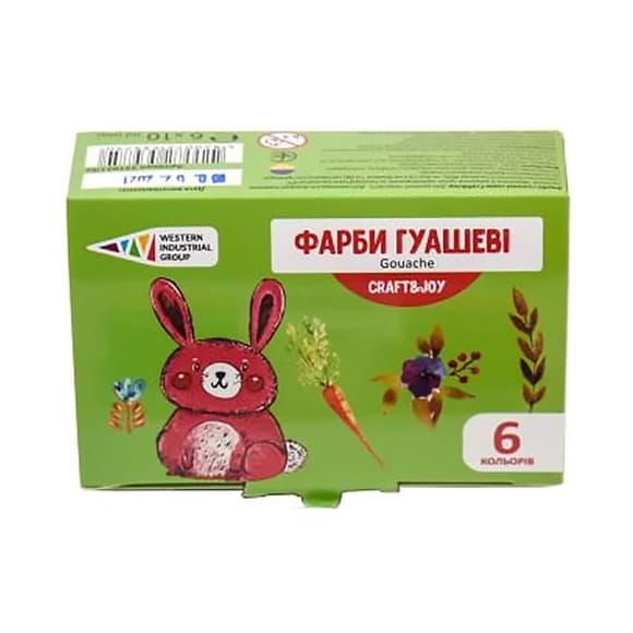 Детские гуашевые краски "Graft&Joy" 221031/Cr 6 цветов, по 10 мл