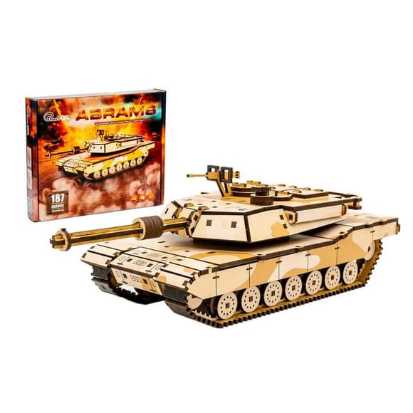 Деревянный 3D конструктор "Абрамс" Puz-00939, 187 деталей