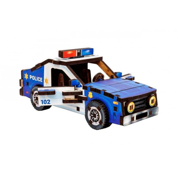 Деревянный 3D конструктор "Turbo Police" Puz-00971, 83 детали