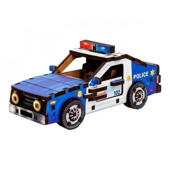 Деревянный 3D конструктор "Turbo Police" Puz-00971, 83 детали