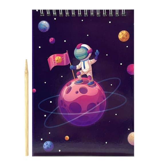 Скретчбук "Космос" 20-8807-WH-2 на спирали, 10 листов, 14х20 см