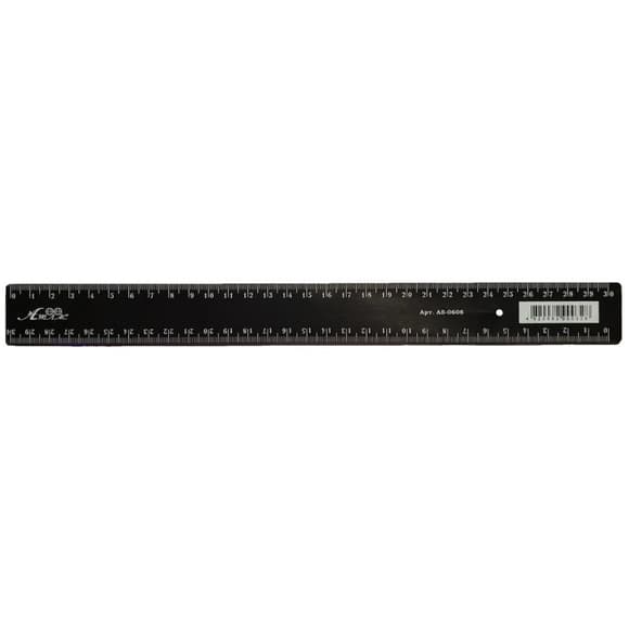 Классическая линейка AS-0608, К-9095 цвет черный, пластиковая, 30 см
