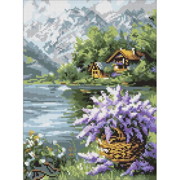 Алмазна мозаїка "Бузковий кошик" ©art_selena_ua AMO8098, 30х40 см 