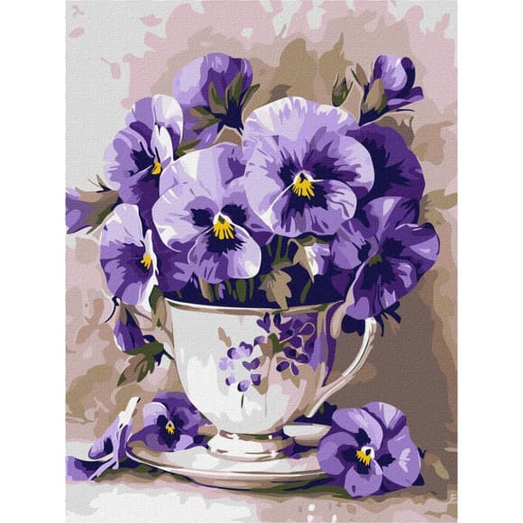 Картина по номерам "Чай с фиалками" ©art_selena_ua KHO3335, 30х40 см 