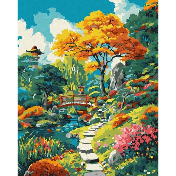 Картина по номерам "Осенний японский дворик" ©art_selena_ua KHO6413, 40x50 см