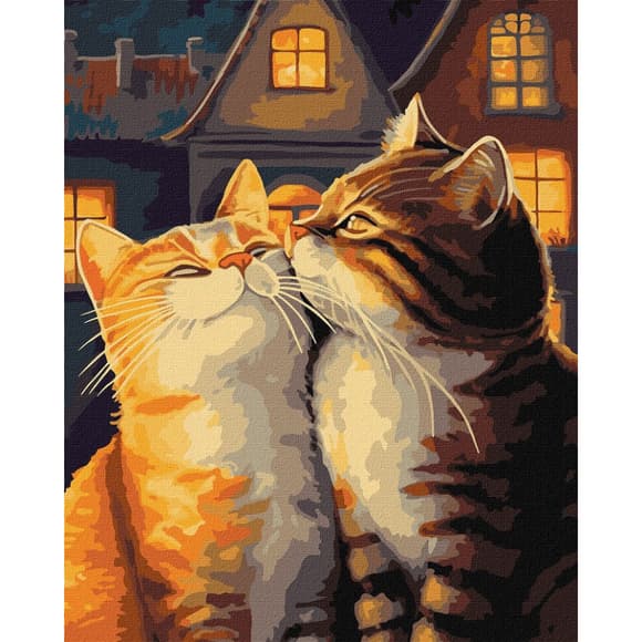 Картина по номерам "Влюбленные котики" ©art_selena_ua KHO6526, 40х50см