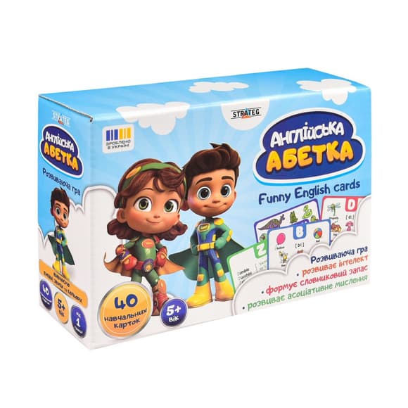 Карточная игра "Английский алфавит" 31034, 40 двусторонних карточек