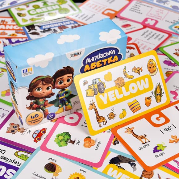 Карточная игра "Английский алфавит" 31034, 40 двусторонних карточек