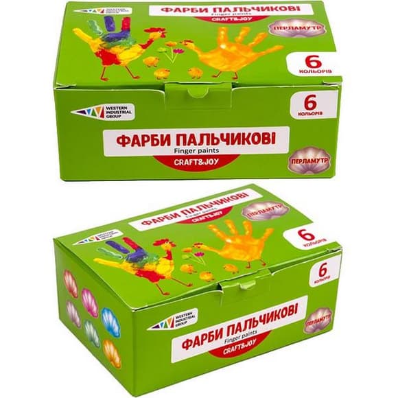 Де тские пальчиковые краски "Перламутр" 322074/Cr 6 цветов по 40 мл