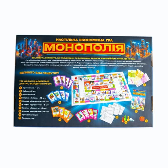 Настольная экономическая игра Монополия 10120186 игровое поле, карточки, фишки