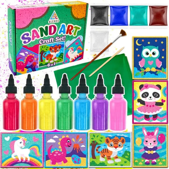 Детский набор для творчества Картина из песка Sand Art 6 в 1 КР-003 песок в бутылках
