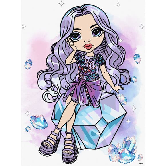 Картина за номерами зі стразами "Rainbow High. Violet" KHO1339, 30х40 см