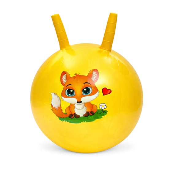 Детский мяч для фитнеса Зверюшка MS 4284(Yellow) с рожками, 45 см, 320 г