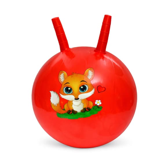 Детский мяч для фитнеса Зверюшка MS 4284(Red) с рожками, 45 см, 320 г