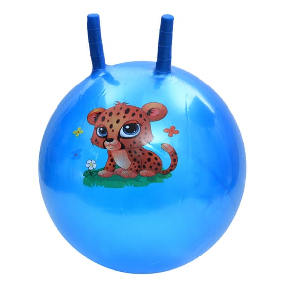 Детский мяч для фитнеса Зверюшка MS 4284(Blue) с рожками, 45 см, 320 г