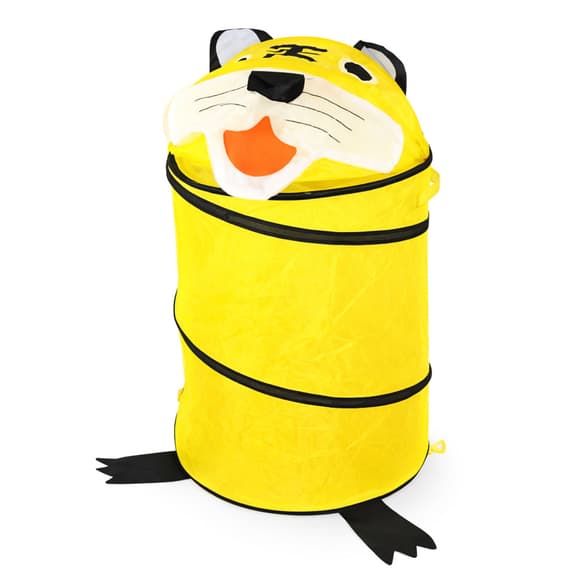 Корзина для игрушек "Тигр" M 1039(Yellow-1) диаметр 37 см, высота 47/57 см, с крышкой