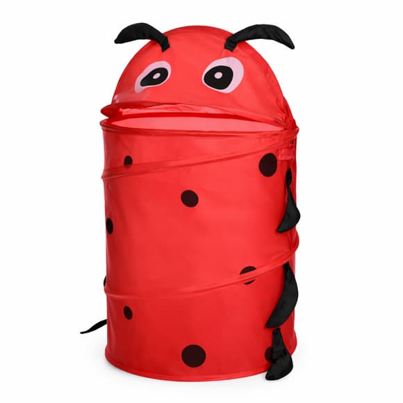 Корзина для игрушек "Гусеница красная" M 1039(Red) диаметр 37 см, высота 47/57 см, с крышкой