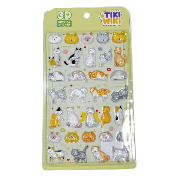 Набір 3D-наліпок "Тікі котики" Tiki Wiki 51429 серії Crystal