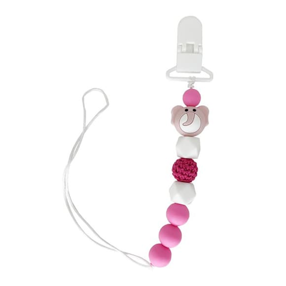 Цепочка для пустышки "Слон" MGZ-0508(Pink) силиконовая