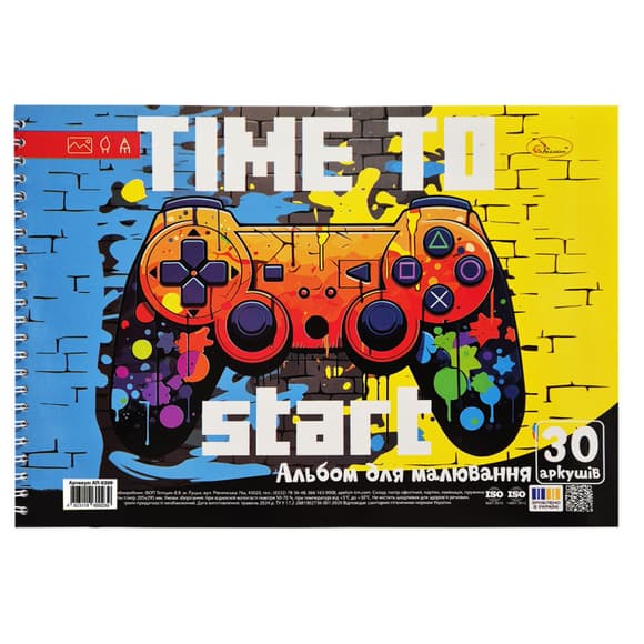 Альбом для рисования "Time start" АП-0309-3, 30 листов, пружина