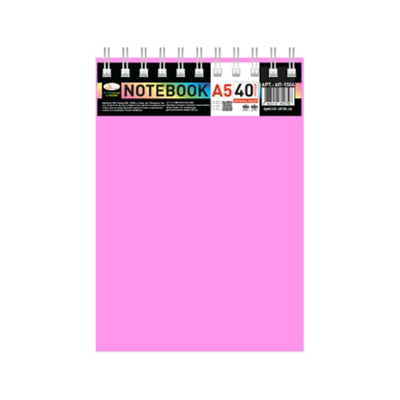 Блокнот А5 В-БП5-40(Pink) 40 листов, пружина сверху