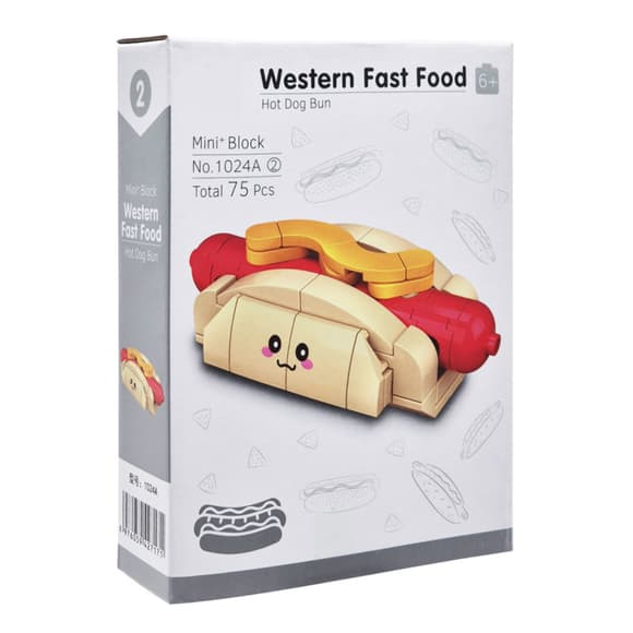 Конструктор детский "Western fast food: Hot Dog Bun" 1024A-2, пластик, 75 деталей