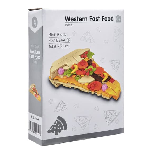 Конструктор детский "Western fast food: Pizza" 1024A-4, пластик, 79 деталей
