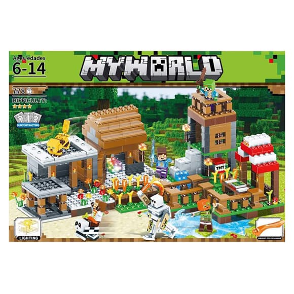 Конструктор детский Майнкрафт My World 600D пластик, 778 деталей