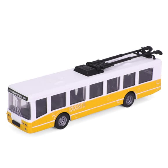 Игрушечный инерционный троллейбус 6336(Yellow) резиновые колеса, 17 см