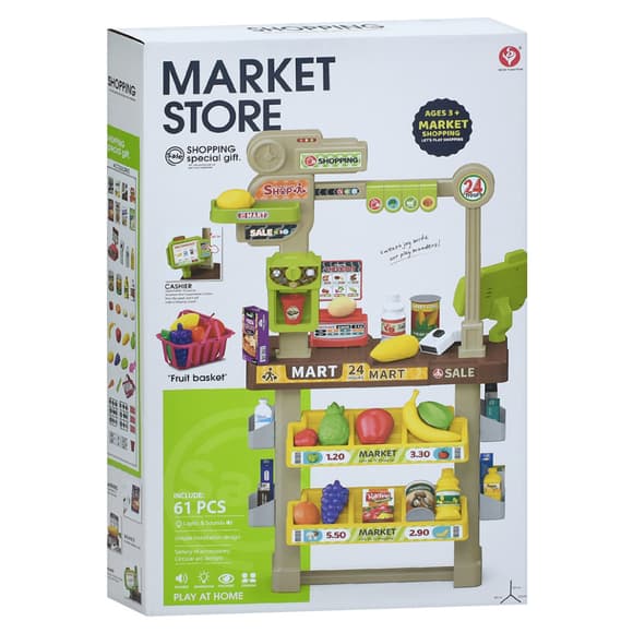 Игровой набор Магазин 922-204 касса, сканер, звук, свет, продукты, 61 предмет