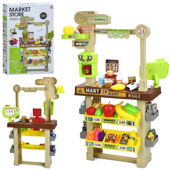 Игровой набор Магазин 922-204 касса, сканер, звук, свет, продукты, 61 предмет