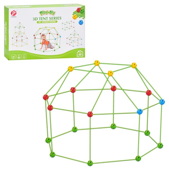 Детский конструктор-палатка 3D Tent Series 137-2(Green) 68 деталей, каркасный