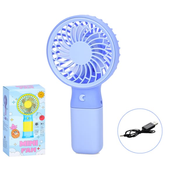 Вентилятор ручной портативный MK 5609(Violet) с подставкой, 15,5 см, USB