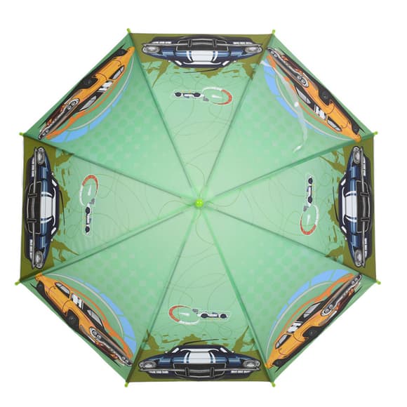 Детский зонтик "Машины" MK 5798(Green) трость 60,5 см, диаметр 83 см