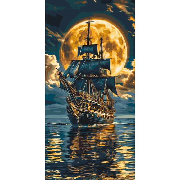 Картина по номерам "Корабль в море" LW5108, 40х80 см