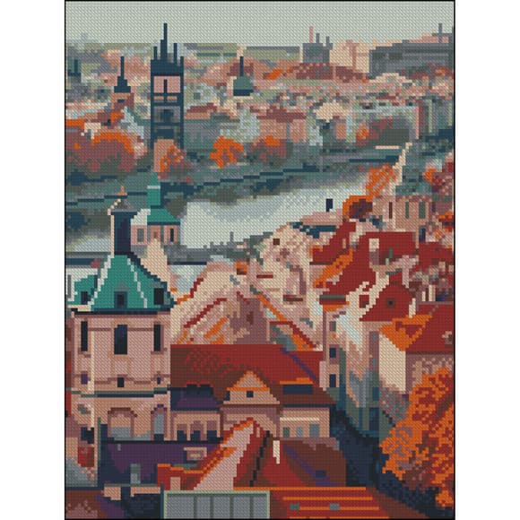 Алмазная мозаика "Утренний город" FZ3040-26, 30х30 см