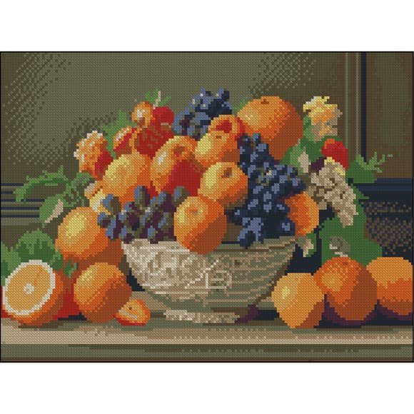 Алмазная мозаика "Ваза с фруктами" FZ3040-28, 30х30 см